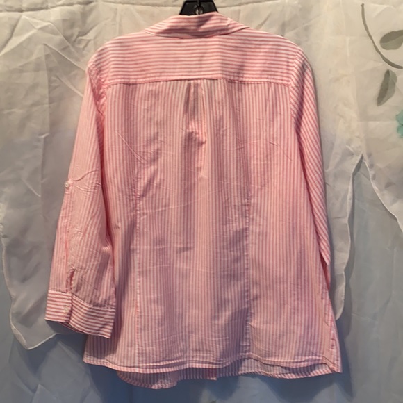 ST. JOHN’S BAY RED/WHITE STRIPED SHIRT SZ XLT - Picture 8 of 13